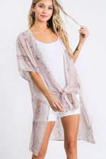 Load image into Gallery viewer, Chiffon Patterned Open Front Kimono
