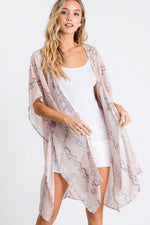 Load image into Gallery viewer, Chiffon Patterned Open Front Kimono
