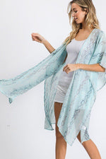 Load image into Gallery viewer, Chiffon Patterned Open Front Kimono
