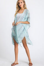 Load image into Gallery viewer, Chiffon Patterned Open Front Kimono
