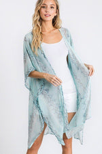 Load image into Gallery viewer, Chiffon Patterned Open Front Kimono
