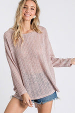 Load image into Gallery viewer, Open Back Detail Long Sleeve Top With Self Tie
