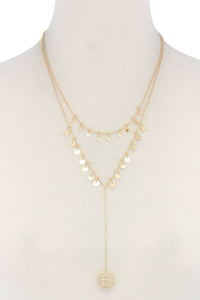 Coin Dangle Y Shape Necklace