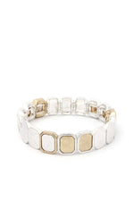 Load image into Gallery viewer, Two Tone Octagon Stretch Bracelet
