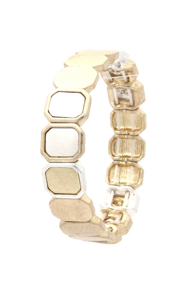 Two Tone Octagon Stretch Bracelet