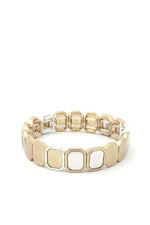 Load image into Gallery viewer, Two Tone Octagon Stretch Bracelet
