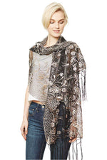 Load image into Gallery viewer, Flower Embroidery Party Shawl Scarf
