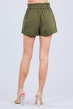 Load image into Gallery viewer, Side Pocket Rolled Up Paper Bag Cotton Short Pants
