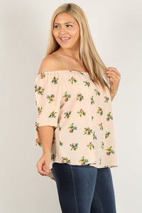 Plus Size Floral Print Top