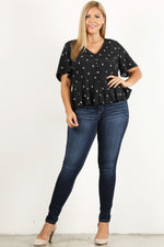 Load image into Gallery viewer, Plus Size Printed Short Sleeve Top
