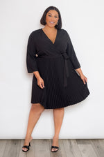 Load image into Gallery viewer, Mini Surplice Pleated Dress
