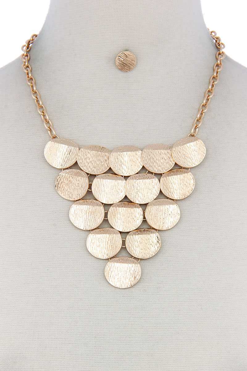 Disc Linked Bib Necklace