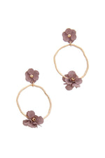 Load image into Gallery viewer, Flower Circle Post Drop Earring
