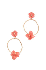 Load image into Gallery viewer, Flower Circle Post Drop Earring
