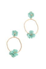 Load image into Gallery viewer, Flower Circle Post Drop Earring
