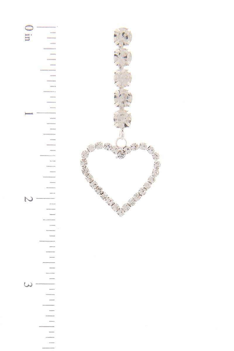 Rhinestone Heart Dangle Drop Earring