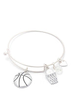 Load image into Gallery viewer, Basketball Charms Inspirational Bangle Bracelet
