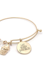 Load image into Gallery viewer, Basketball Charms Inspirational Bangle Bracelet
