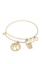 Load image into Gallery viewer, Basketball Charms Inspirational Bangle Bracelet
