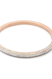 Pave Rhinestone Stainless Steel Bangle