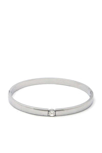 Cubic Zirconia Stainless Steel Bangle