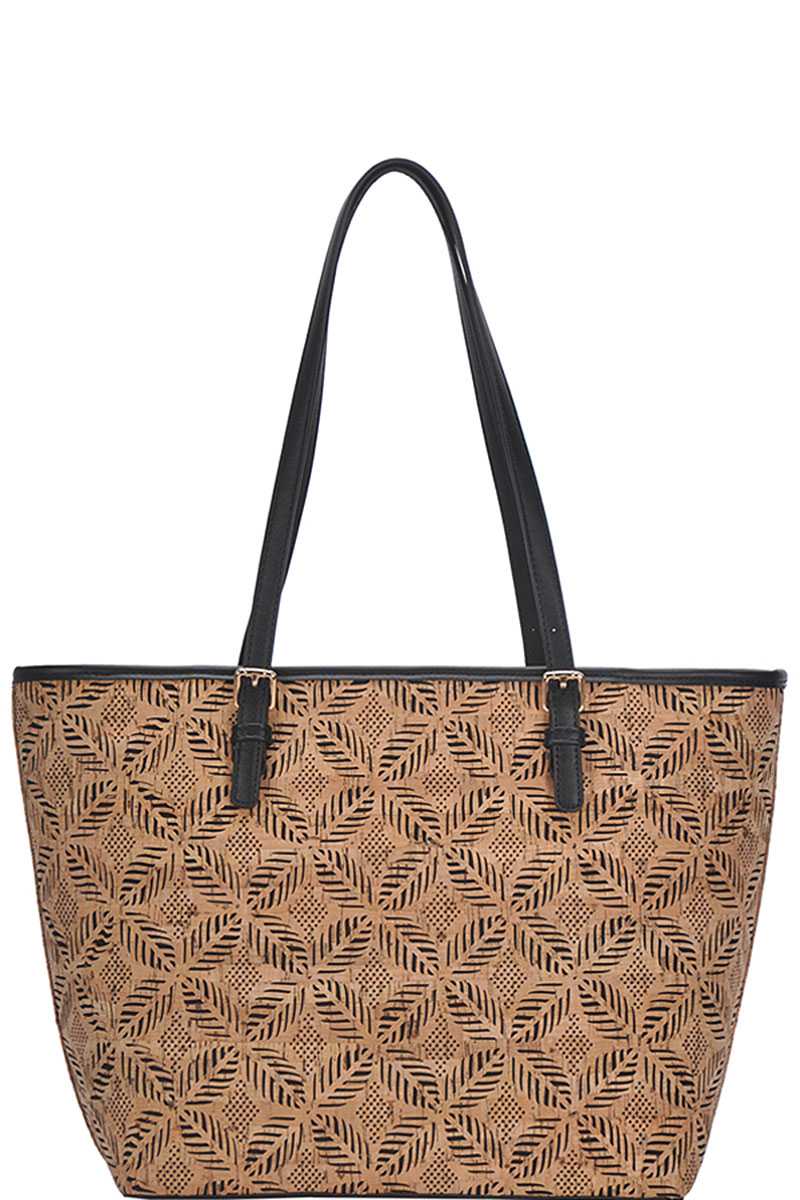 Chic Trendy Cork Textured Pattern Shopper Bag