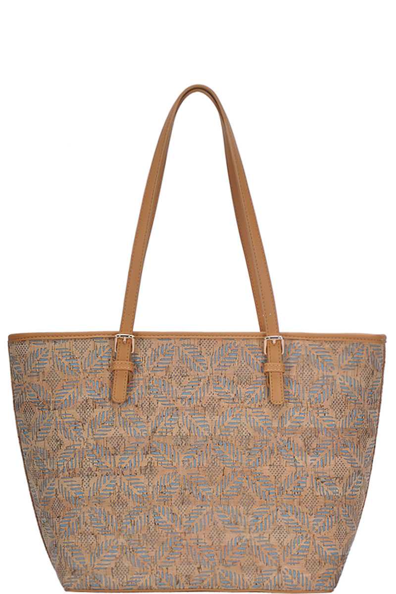 Chic Trendy Cork Textured Pattern Shopper Bag