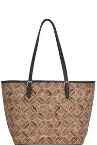 Chic Trendy Cork Textured Pattern Shopper Bag