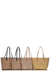 Chic Trendy Cork Textured Pattern Shopper Bag