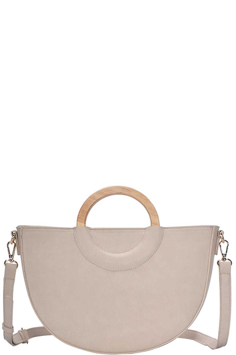 Stylish Semi Circle Modern Satchel with Long Strap