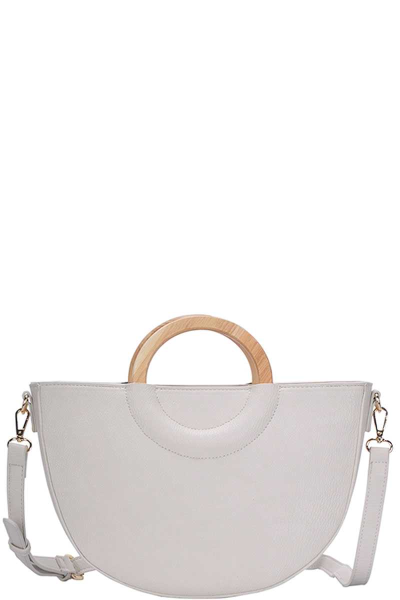 Stylish Semi Circle Modern Satchel with Long Strap