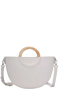 Stylish Semi Circle Modern Satchel with Long Strap