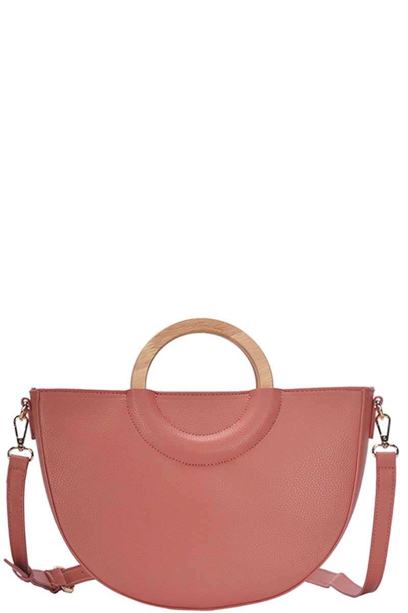 Stylish Semi Circle Modern Satchel with Long Strap