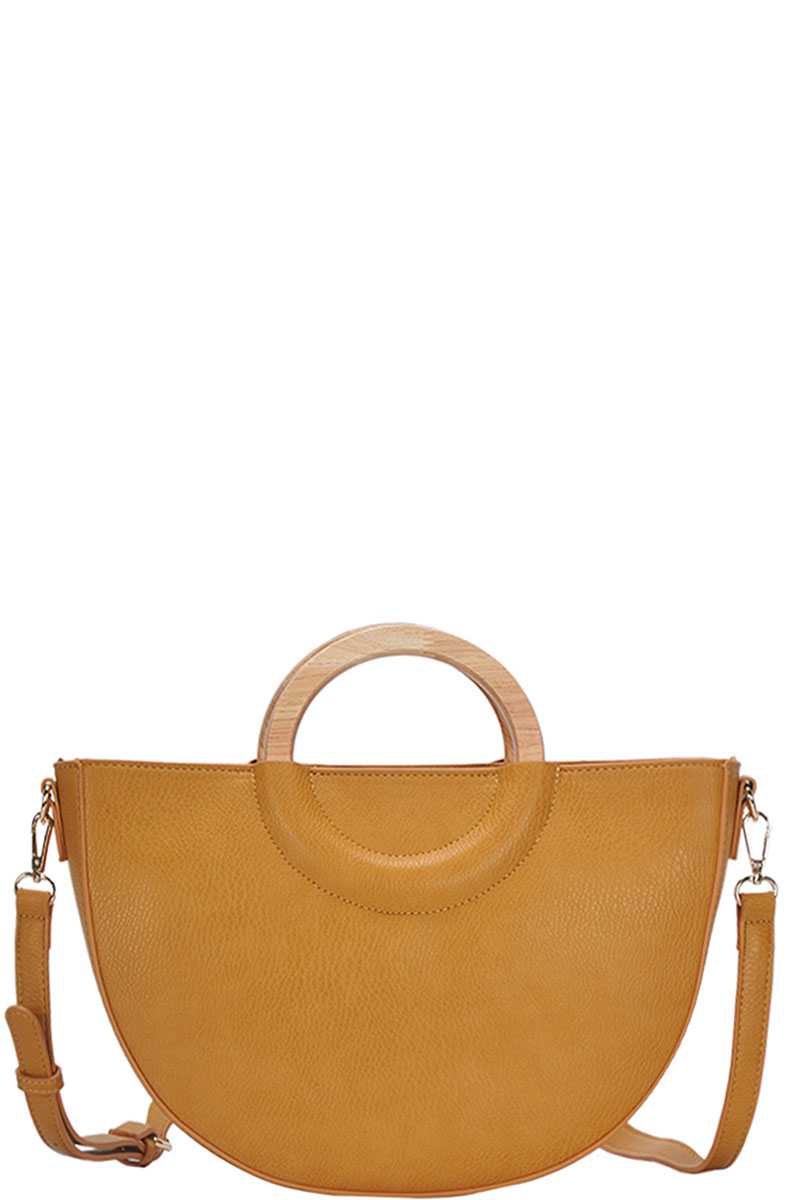 Stylish Semi Circle Modern Satchel with Long Strap