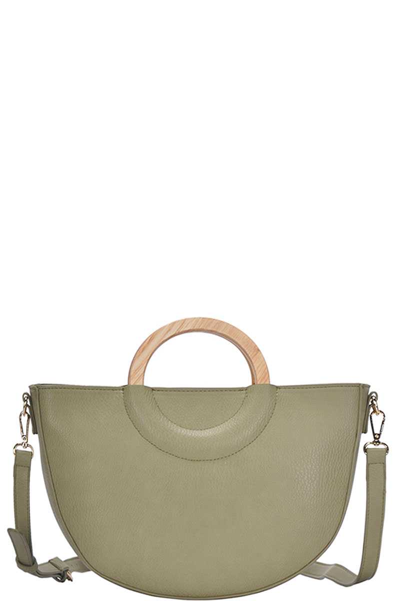 Stylish Semi Circle Modern Satchel with Long Strap