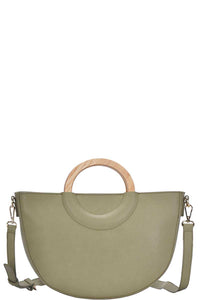 Stylish Semi Circle Modern Satchel with Long Strap