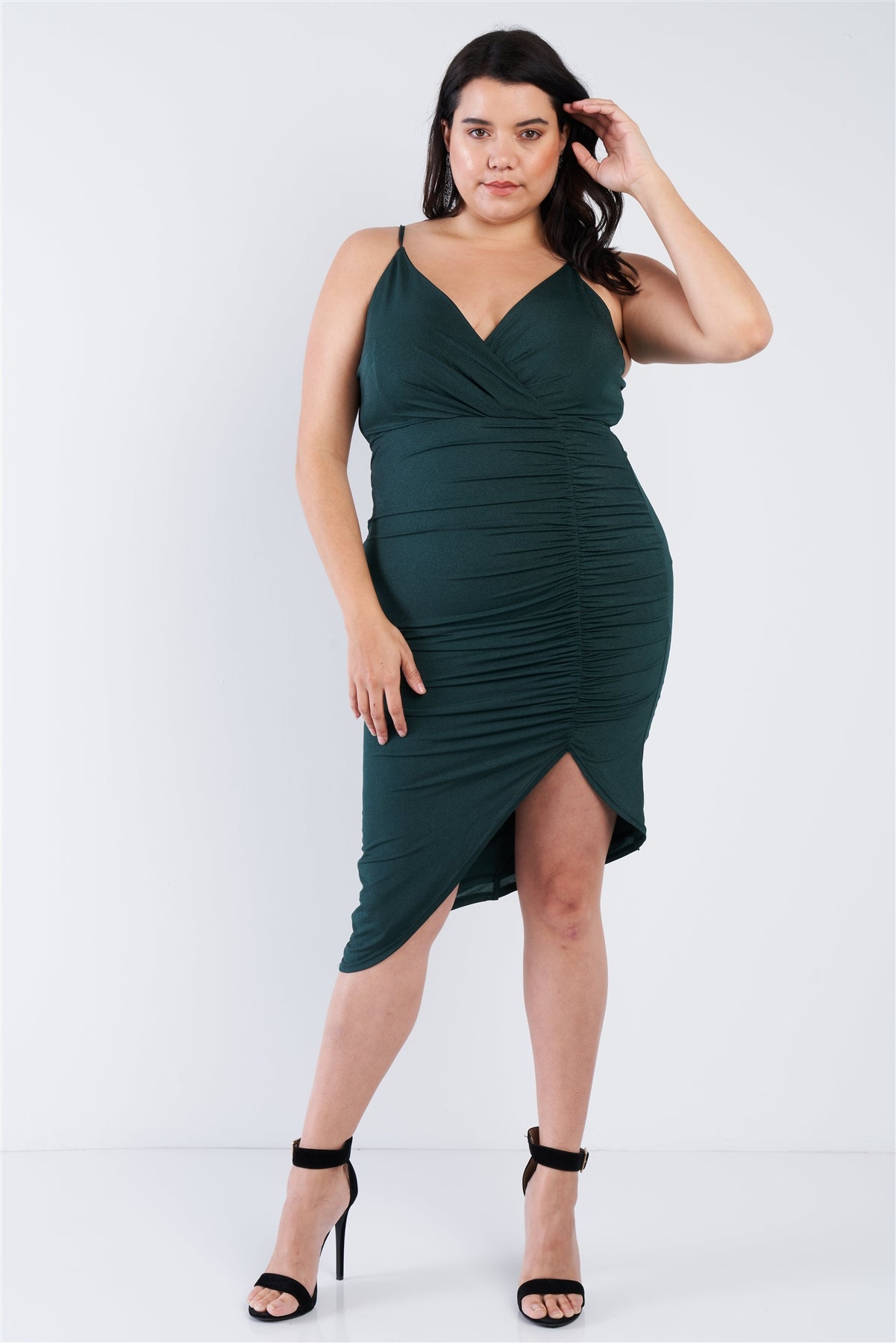 Plus Size Asymmetrical Scrunch Dress