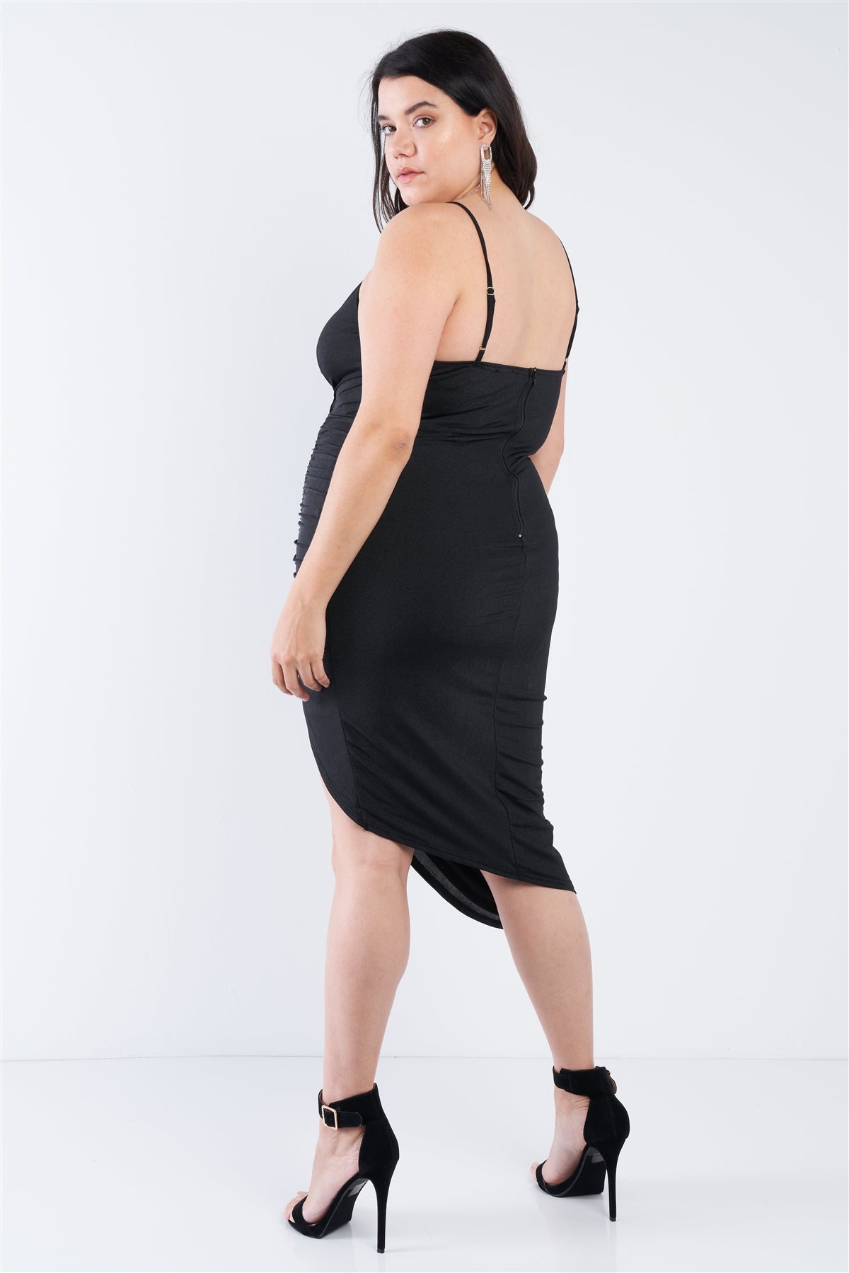 Plus Size Asymmetrical Scrunch Dress