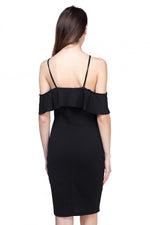 Load image into Gallery viewer, Ruffle Open Shoulder Halter Dress
