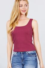 Load image into Gallery viewer, Sleeveless Double Scoop Neck Lace Trim Detail Pointelle Knit Top
