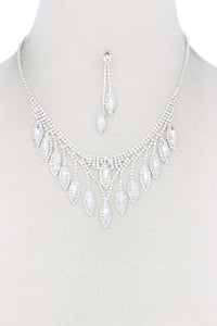 Marquise Shape Rhinestone Necklace