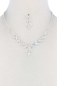 Leaf Shape Rhinestone Necklace