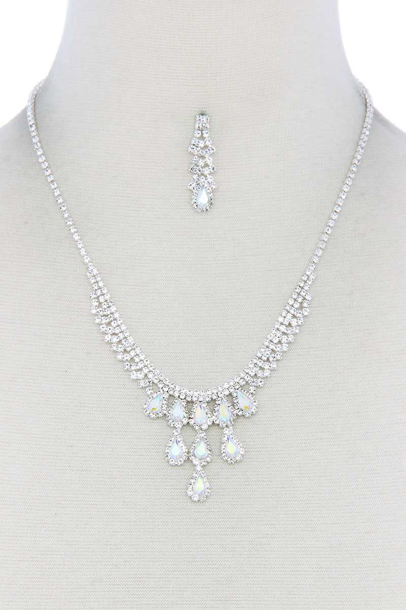 Rhinestone Teardrop Shape Necklace