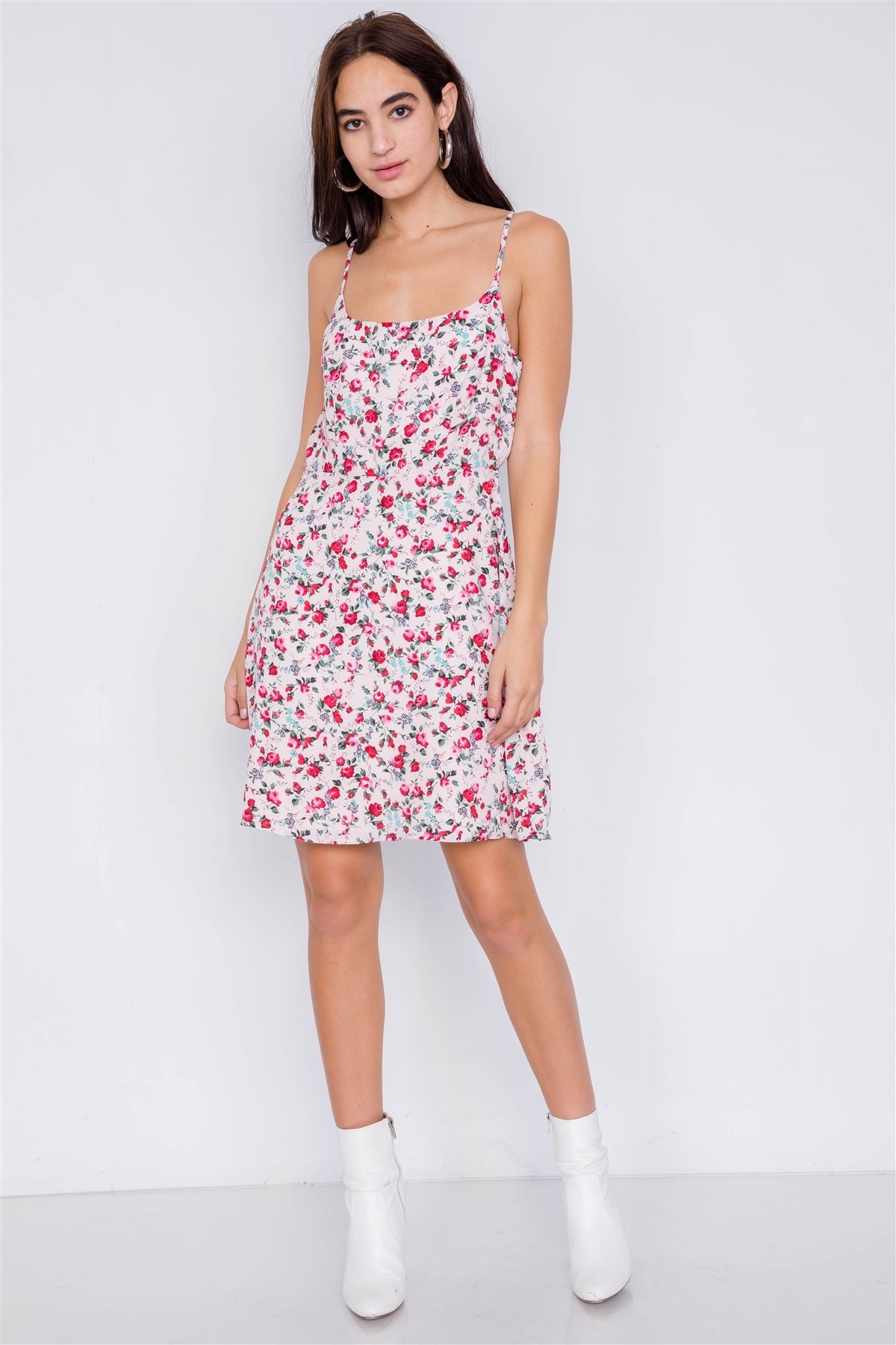 Boho Vintage Fit & Flare Neck Mini Dress