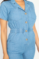 Load image into Gallery viewer, Button Front Elasticized Waist Jumpsuit
