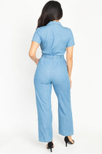 Load image into Gallery viewer, Button Front Elasticized Waist Jumpsuit
