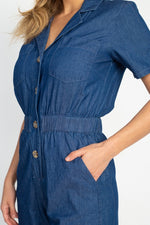 Load image into Gallery viewer, Button Front Elasticized Waist Jumpsuit
