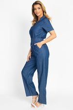 Load image into Gallery viewer, Button Front Elasticized Waist Jumpsuit
