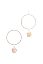 Load image into Gallery viewer, Designer Modern Pearl Drop Hoop Earring
