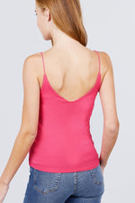 Load image into Gallery viewer, Double V-neck 2 Ply Rib Knit Cami Top
